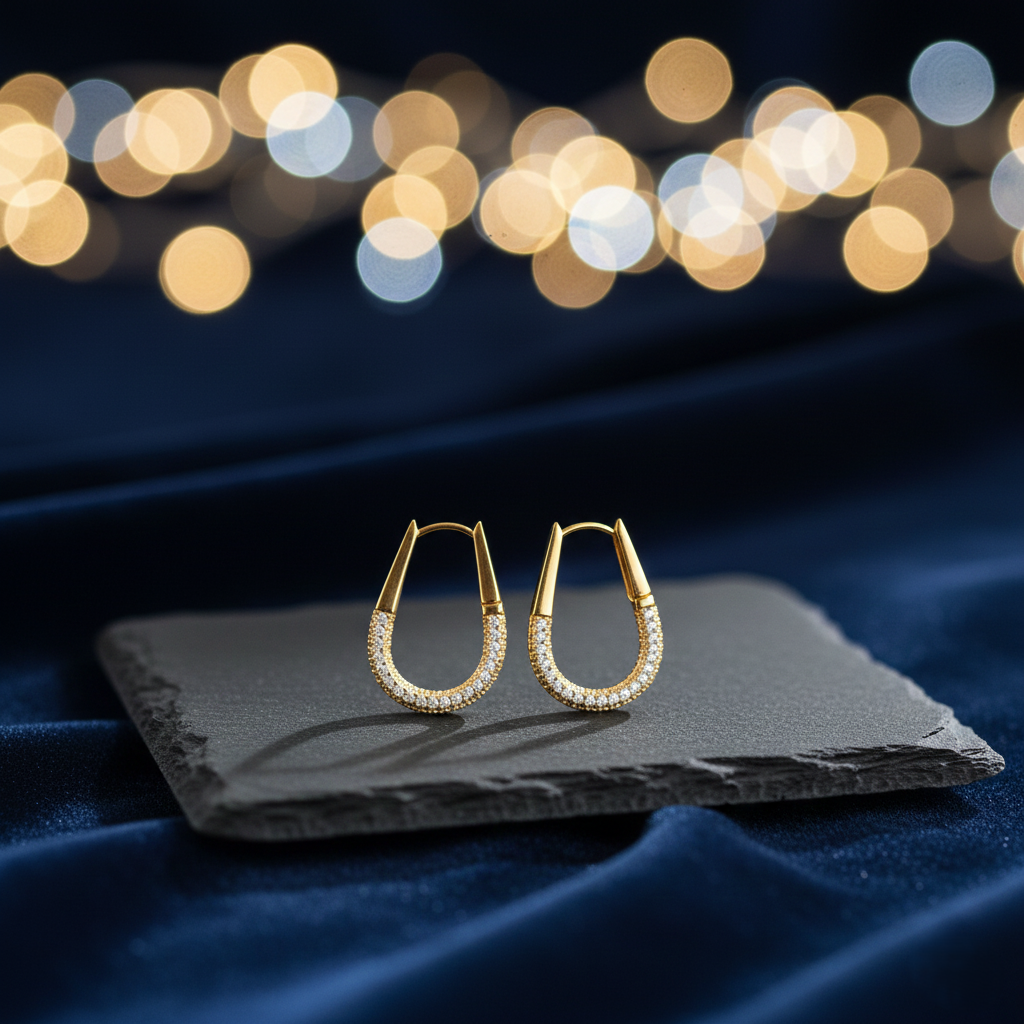 Horse Shoe Earrings - Gold